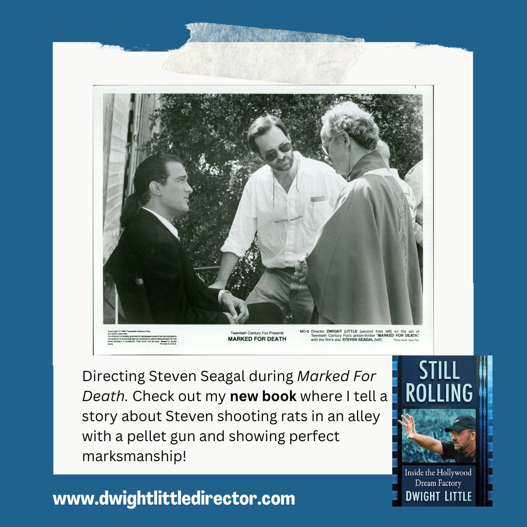 Little4Dwight's tweet photo. Want to hear more stories from #onset? Check out my new book "Still Rolling: Inside the #Hollywood Dream Factory". You can find it on @Amazon Visit my website https://t.co/ebZzVuPFIR to learn more!
 #stevenseagal #director #directing #film #filmmaker #bts #production #actor https://t.co/vTDYWd7kKn