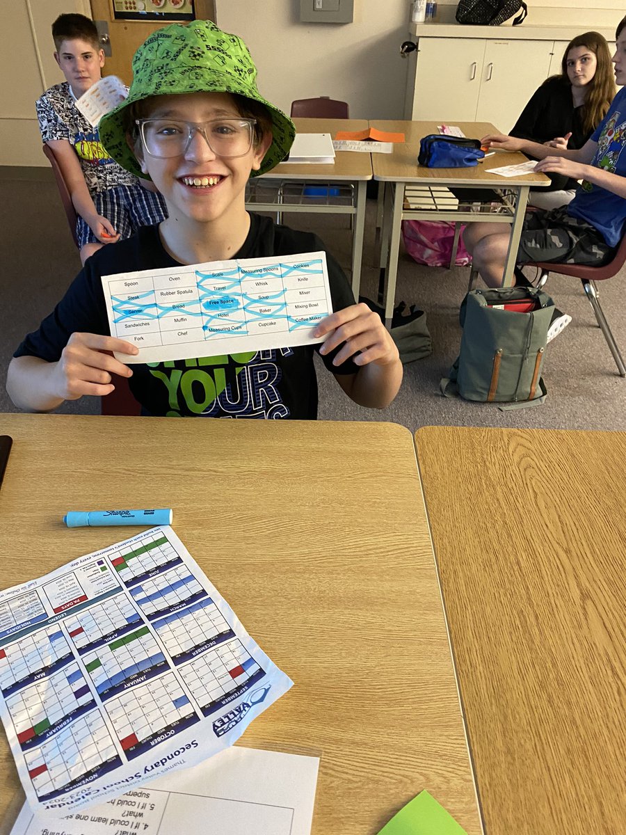 ArthurVoaden's tweet photo. Kitchen equipment terms Bingo in Ms Howard’s Hospitality class @TVDSB #gettoknowyou @TVDSBSafeSchool https://t.co/kST8SShoMt