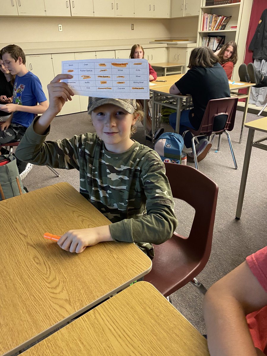 ArthurVoaden's tweet photo. Kitchen equipment terms Bingo in Ms Howard’s Hospitality class @TVDSB #gettoknowyou @TVDSBSafeSchool https://t.co/kST8SShoMt