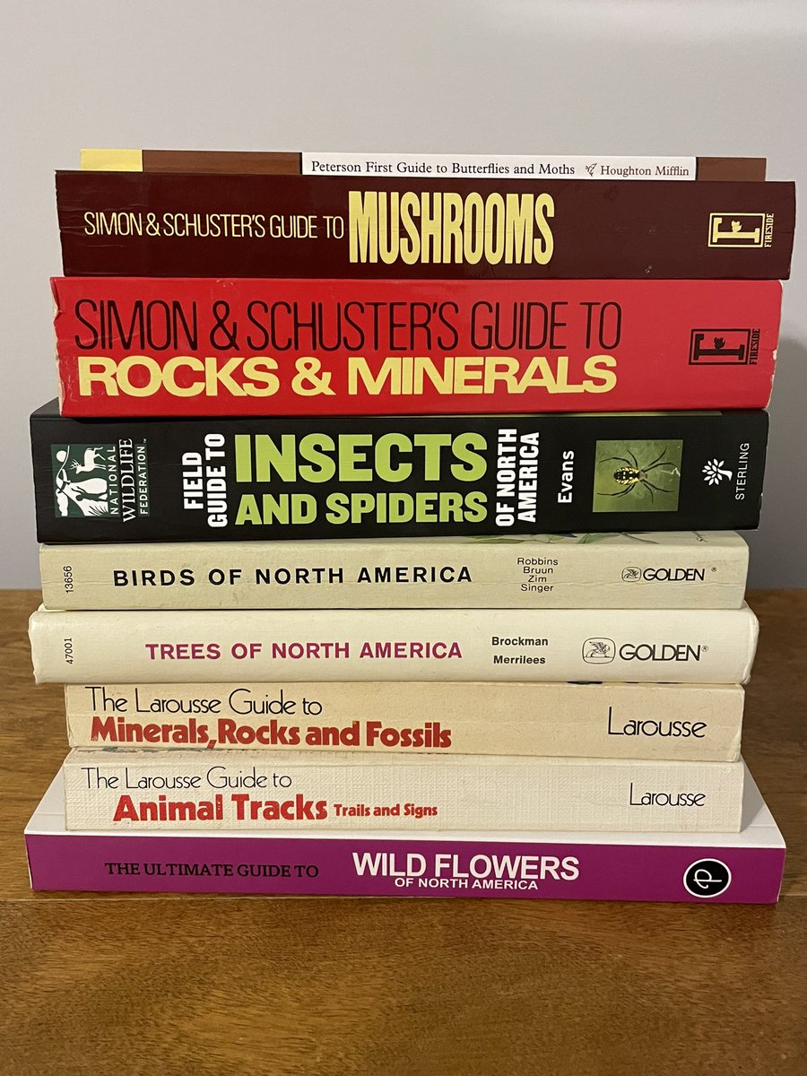 cpsmyers's tweet image. Heading to @gsmitremont tomorrow and the packing list said field guides. I have got the stack down to this and it’s still way to many. I will probably just not bring any of them because I can’t decide. #cpsscience #PD #placebased #pbl #books #fieldguides