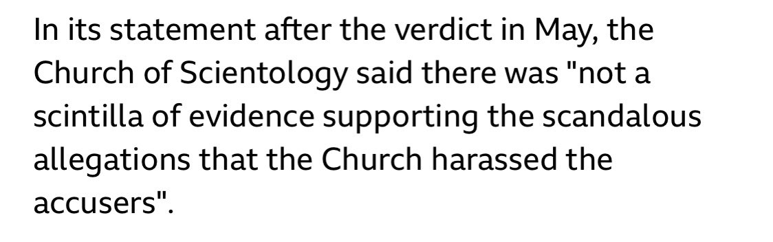 Now that we’re talkin scintillas of evidence, how many scintillas did it take for them to realize Xenu was their galactic space alien man