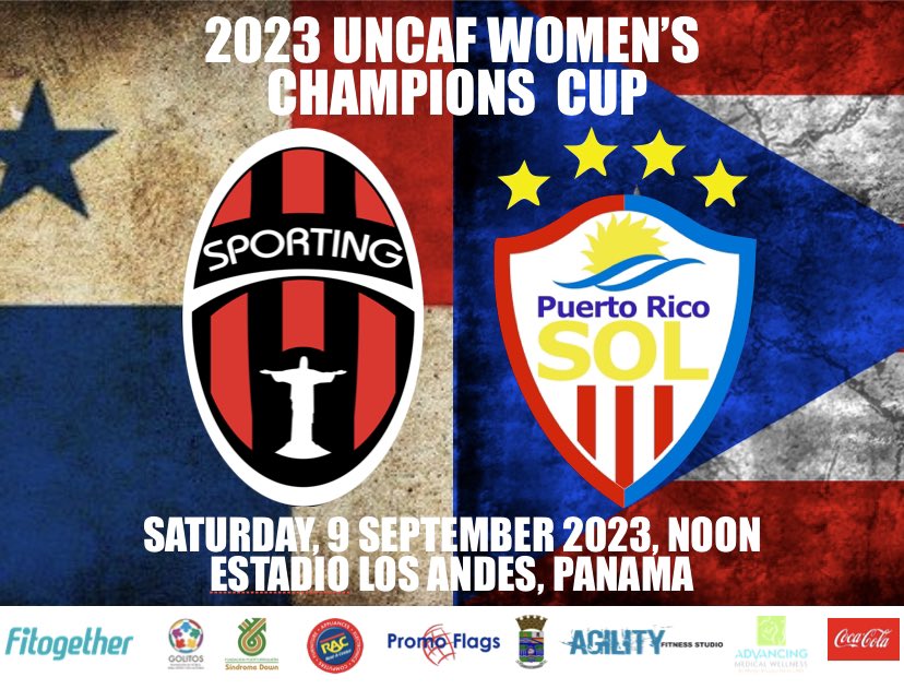 PuertoRicoSol's tweet photo. ¡VAMOS SOL! 
🏆 UNCAF Women’s Champions Cup
🗓 Saturday · September 9th
🆚 Sporting San Miguelito (Panama)
⏰ 12:00pm Panama || 1:00pm Puerto Rico
🏟️ Los Andes, Panama
📺 FIFA +
🇵🇷 😎 ⚽️
#SiempreContigo 👊 Coca Cola PR 
#EstoEsSolFemenil ☀️ 핏투게더 Fitogether https://t.co/2k9RfEBvGM