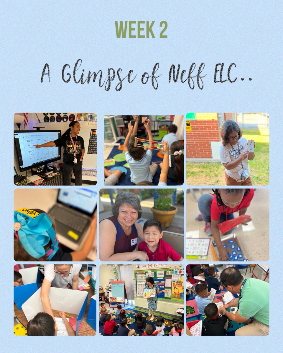 Just a glimpse of the the great instruction &amp; special moments this week with Team Neff ELC: 

1. Rigorous instruction 
2. Hands- on learning with MRS strategy response 
3. Aligned work stations 
4. Transitional learning 
5. Small group support
And so much more! Keep soaring 🦅!