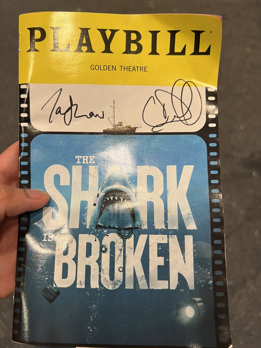 The Shark is Broken was a fun Broadway show to watch! After the show, I got selfies and autographs from Ian Shaw who played Robert Shaw (his father) and Colin Donnell who played Roy Scheider. Ian Shaw is also the co-author of this play.

#thesharkisbroken #broadway #broadwayshow