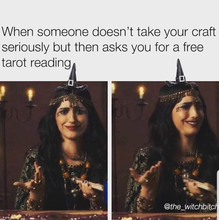 🌙🃏 When someone doesn't take your craft seriously but then asks for a free tarot reading... 🤷‍♀️✨ That 'WTF' witch moment when they want the magic but not the respect! 🔮🌟 #WitchyDilemma #TarotReadings #RespectTheCraft 🧙‍♀️🤨🌟