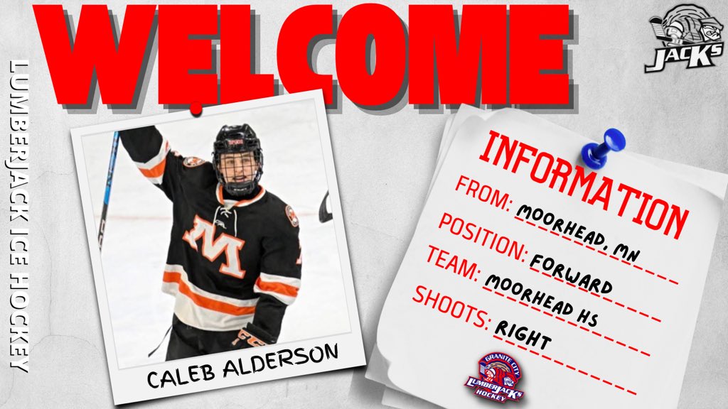 🚨WELCOME🚨

Jacks fans, welcome forward from Moorhead, MN, Caleb Alderson!

Last season, Alderson played for Moorhead HS. Last season at Moorhead, he played in 30 games where he had 11 goals and 18 assists.