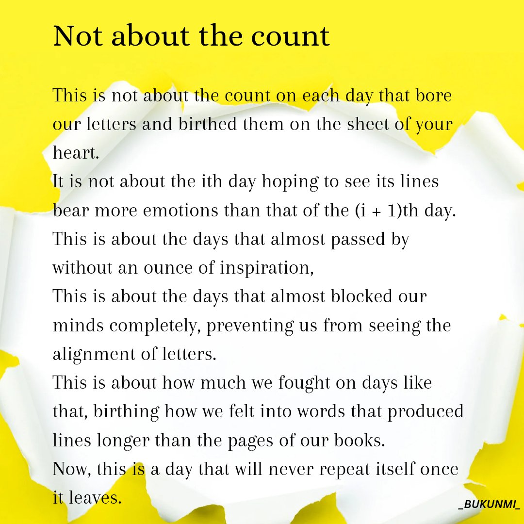 Blessed_beekay's tweet photo. DAY 99_365💫

....birthing how we felt into words that produced lines longer than the pages of our books... 🥂😊

#the365wm
#the365writingmarathon
#daysofinspiration https://t.co/jiiBE96xly