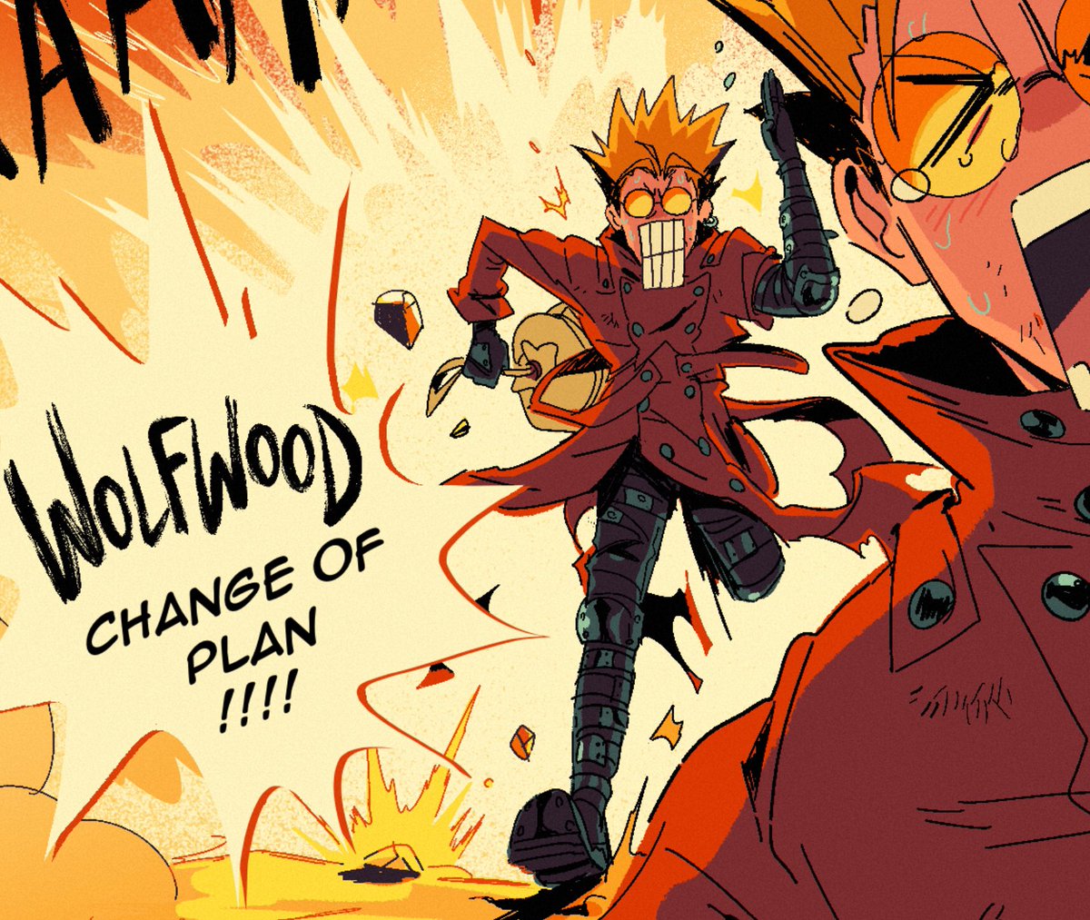 ヴァッシュ・ザ・スタンピード 「I did a 6 pages Trigun comic for  new zi」|Leario 🍁 Trigun Brainrotのイラスト