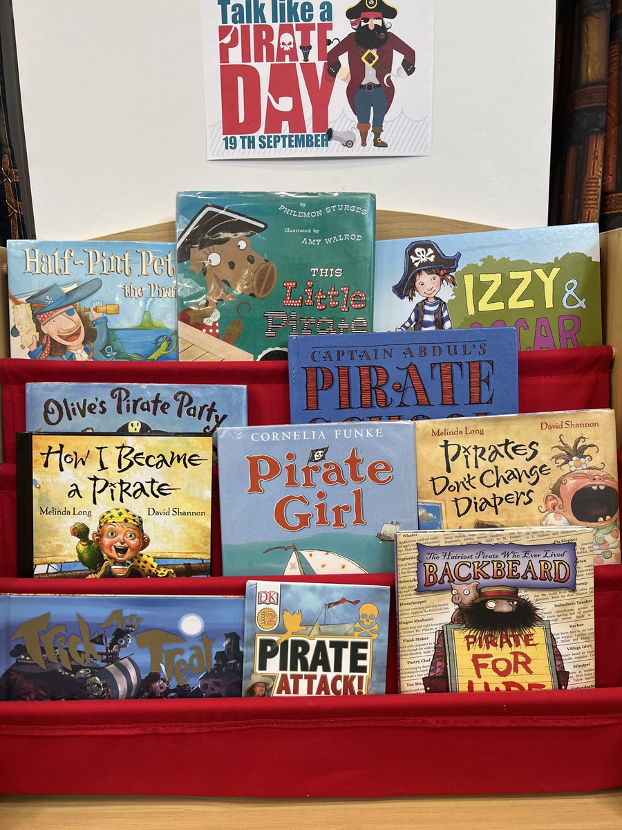 busy_librarian's tweet photo. We are have books ready for international Talk Like a Pirate Day! Anyone else?! #kyleesrocks https://t.co/tK1RUXRARM