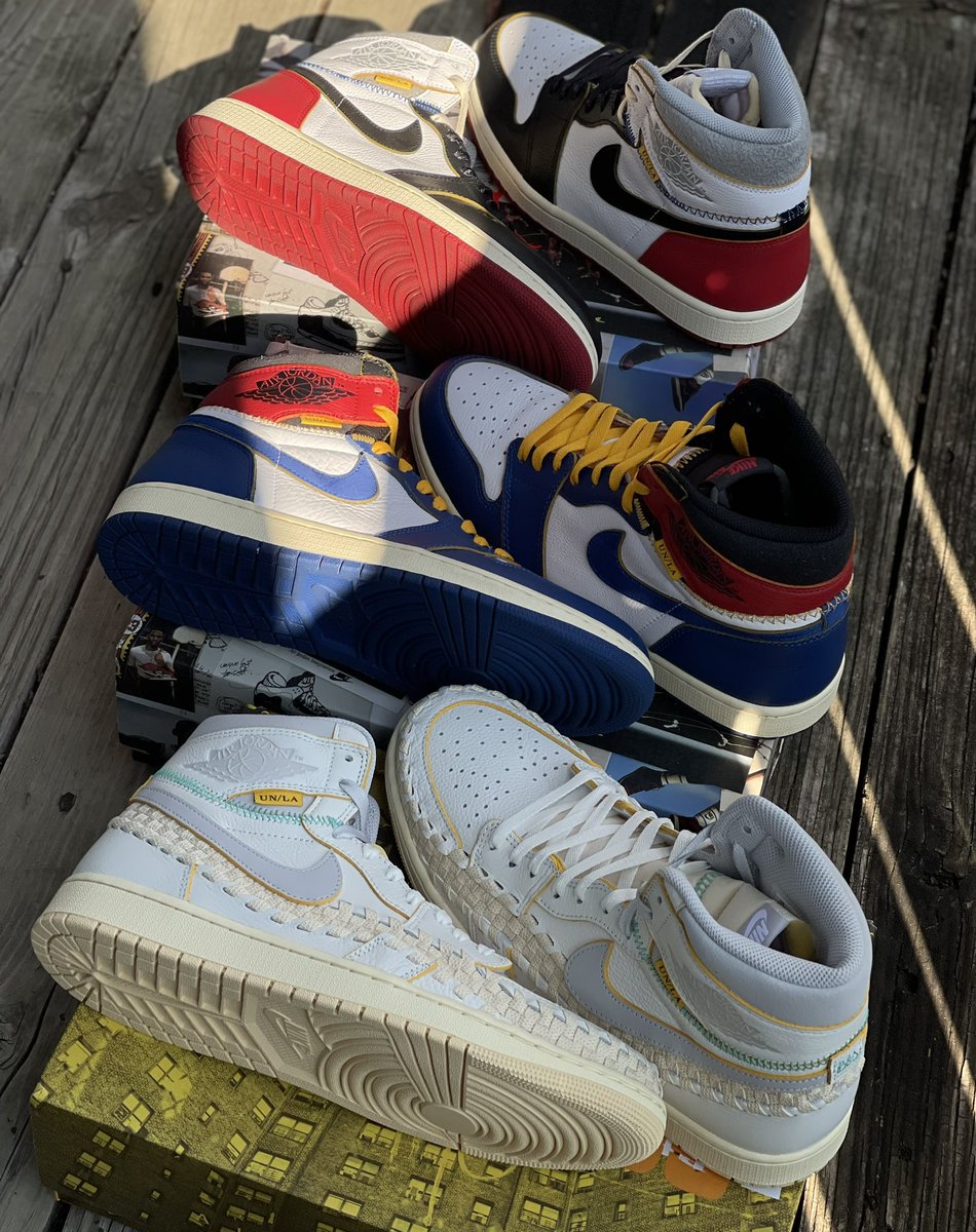Mokicks1986's tweet photo. Beauty shots. Greatest Jordan 1 collab of all time.
Debate ya mammy.
@unionlosangeles @bephiesbeautysupply @chrisunion #snkrskickcheck #snkrsliveheatingup @nike #unionjordan1 #jordan1union #bephiesbeautysupply #unionla #kicksonfire #kicklahoma #jordan1 #nicekicks #soletoday https://t.co/U6w642Xae3
