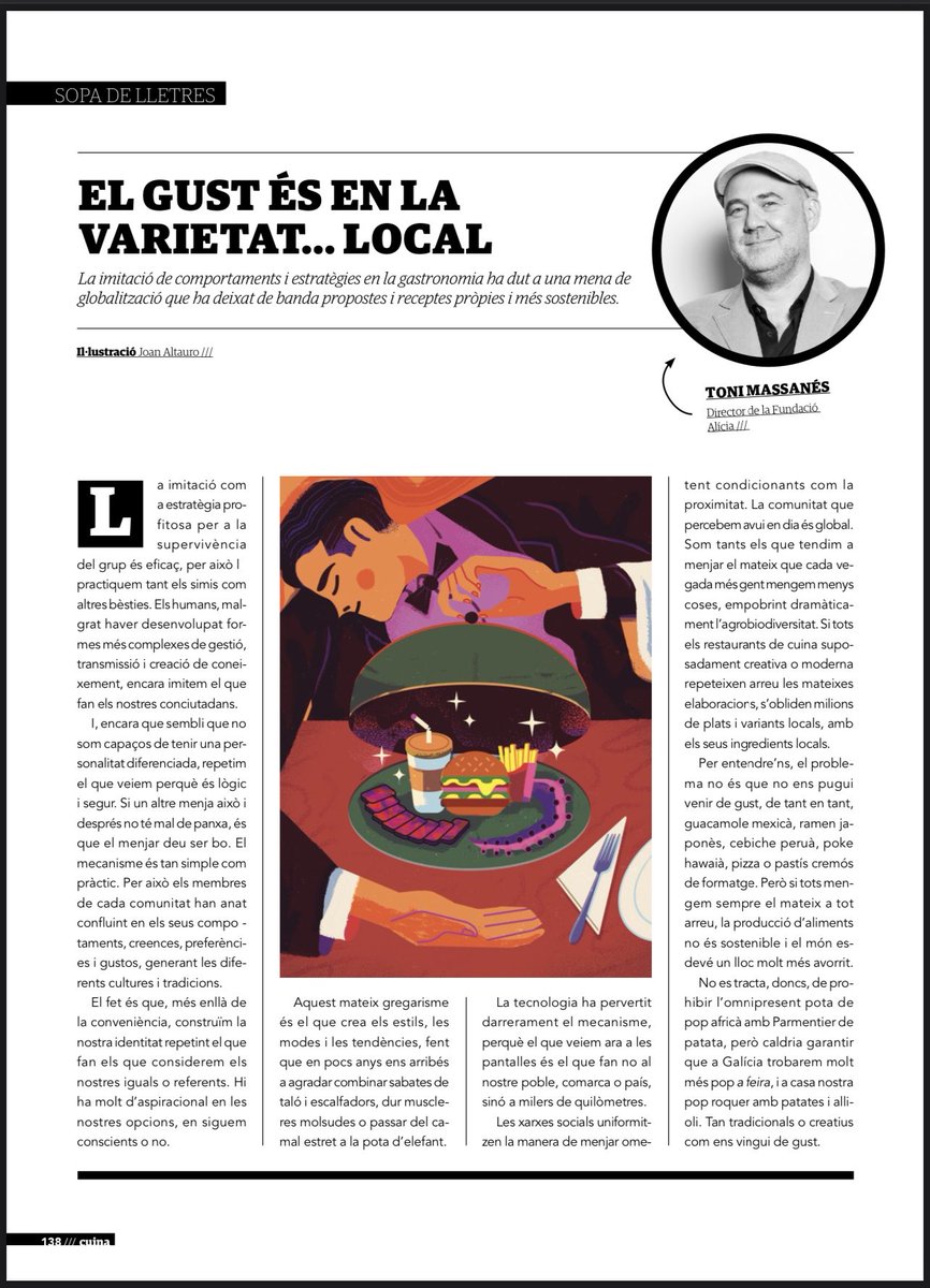 Sobre l’avorriment de trobar el mateix a tot arreu. La meva opinió al ⁦<a href="/cuinacat/">Cuina.cat</a>⁩ d’aquest mes.