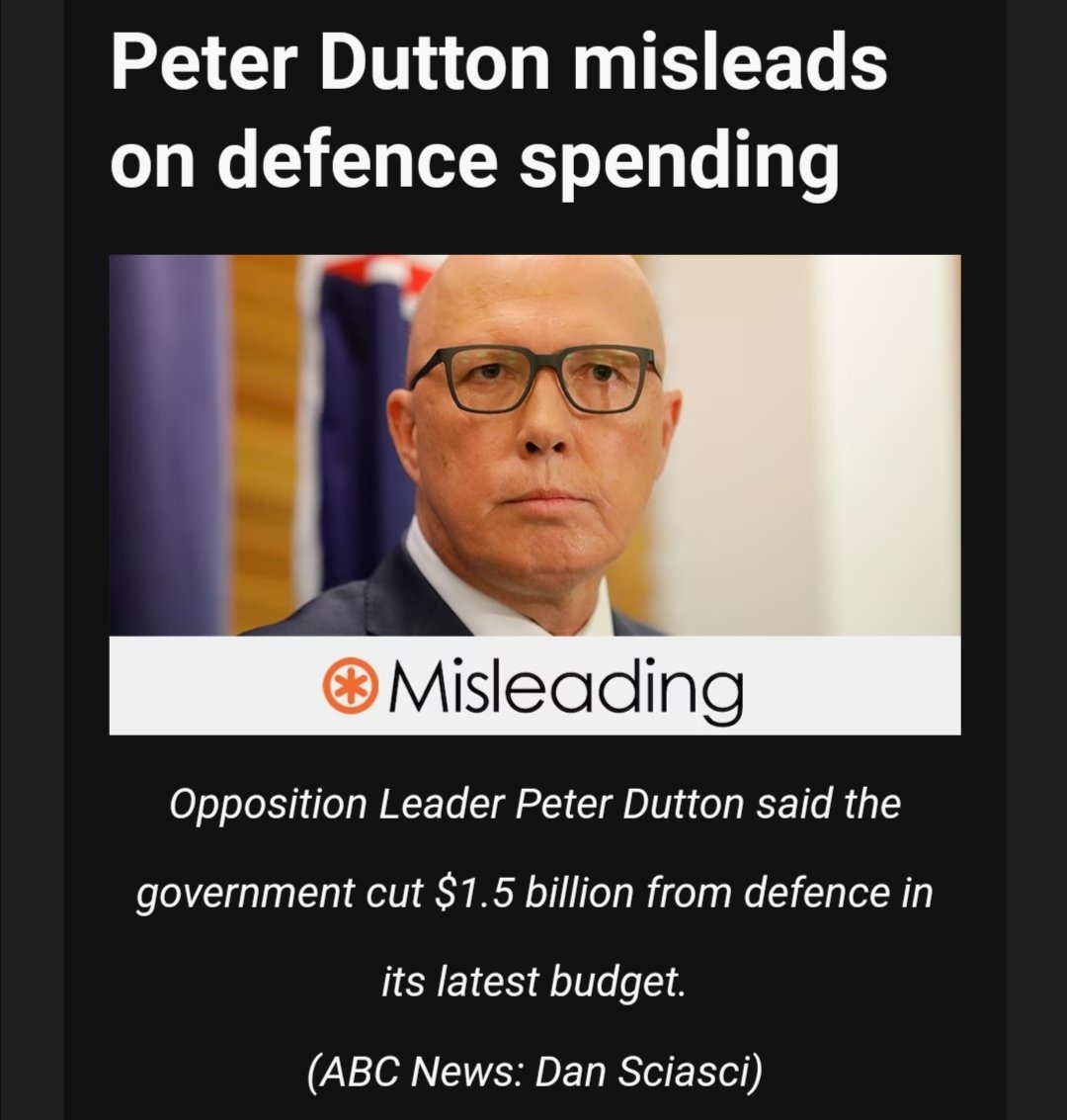CC @PeterDutton_MP @LiberalAus  
Request to please engage real time fact checkers when you step in front of a microphone.

I am beyond tired of seeing your face in my #RMITABCfactCheck Newsletter each week.

#FactCheck #FactsMatter #auspol #LNP #Misleading #Misinformation