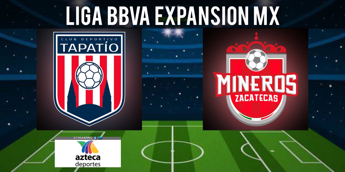 TVDELDEPOR1's tweet photo. #LigaBBVAExpansiónMX - #CompartimosLaEmocion 
Tapatío 🆚 Mineros 
🕖 19:05 hrs 
📱 🖥 @AztecaDeportes 

🎙 @DeRubensP
🎙 @ashleygme
🎙 @GuzmanGasque https://t.co/5FFZdfGnpu