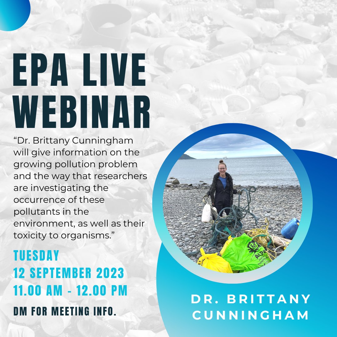 pnwmicroplastic's tweet photo. We are excited to announce that one of our former PhD students, Dr. Brittany Cunningham, is giving a talk on the plastic pollution problem with the EPA! Join the presentation online this upcoming Tuesday, September 12th from 11am-12pm PT.

DM for meeting info!
#microplastics #EPA https://t.co/JjZpt0OHu3