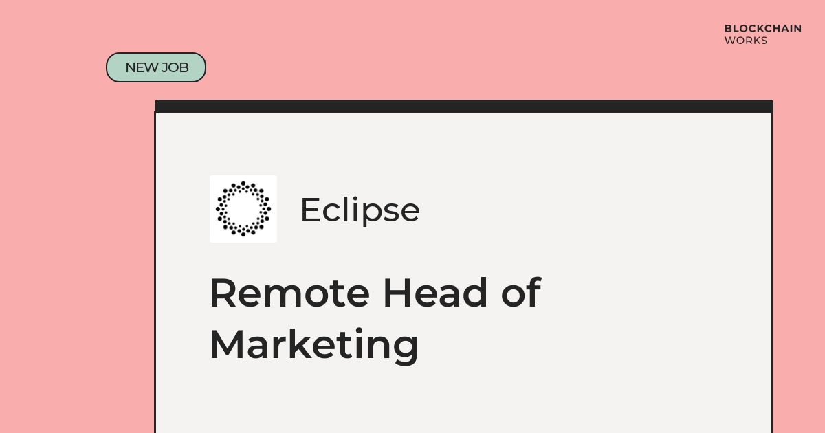 Check out Eclipse 🚀

They're looking for a Remote Head of Marketing working with zero-knowledge proofs, Leadership &amp; Marketing

Apply now or tag someone who would be a good fit! 🙌
blockchain.works-hub.com/jobs/remote-he…

#remotework #remotejobs #zeroknowledgeproofs