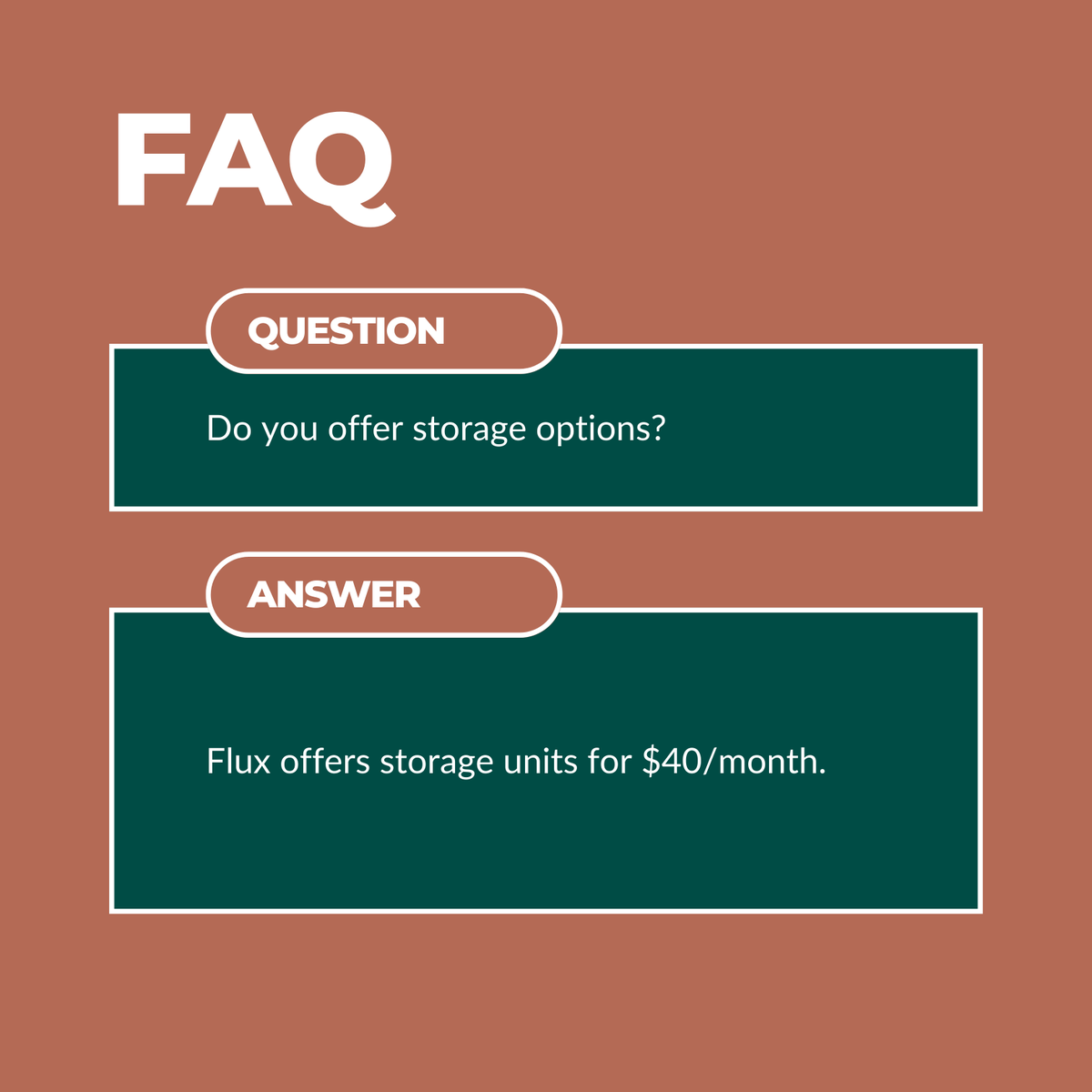 FluxApartments's tweet photo. We often get asked about our Storage Options. Don't worry, Flux Apartments offers storage units for $40/month!

For more FAQs, click the link below! 💡📦
https://t.co/yCM6ZOhrRG
▪️ 
▪️ 
#fluxapartments #MinneapolisApartments #FAQ https://t.co/zmck7e5Edx