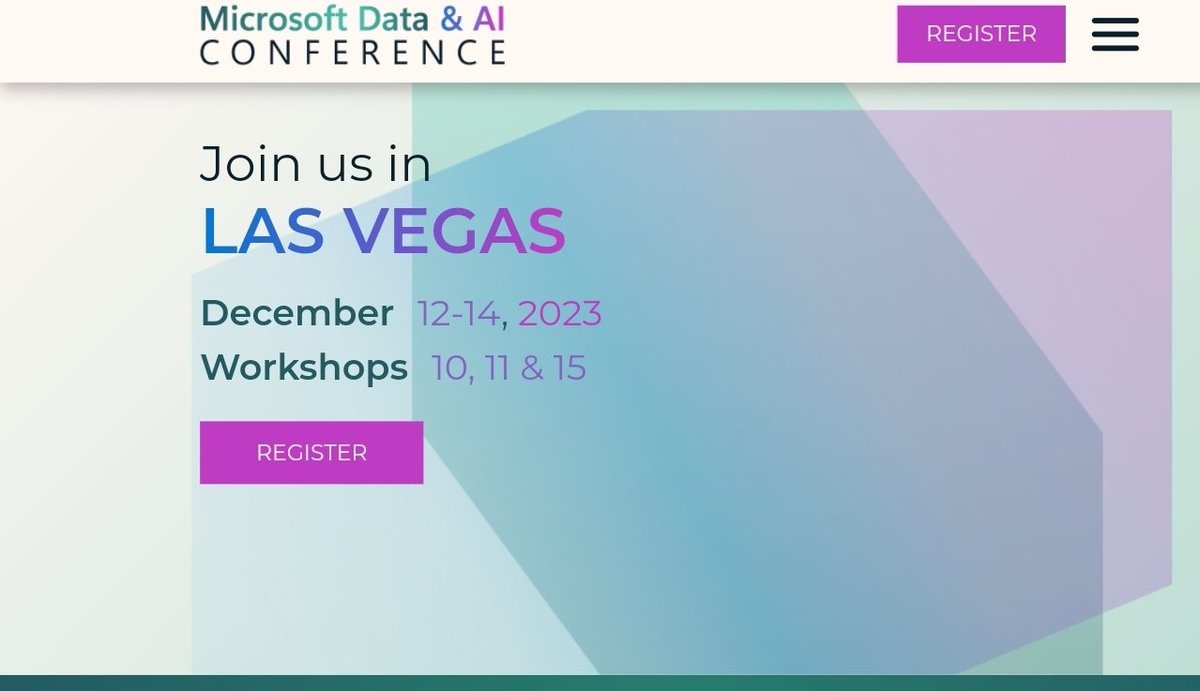 The FIRST annual Microsoft  Data &amp; AI Conference
 Os the place to be to learn how to unlock the power at the intersection of data and artificial intelligence. Bring your data into the era of AI.

msdataaiconf.com