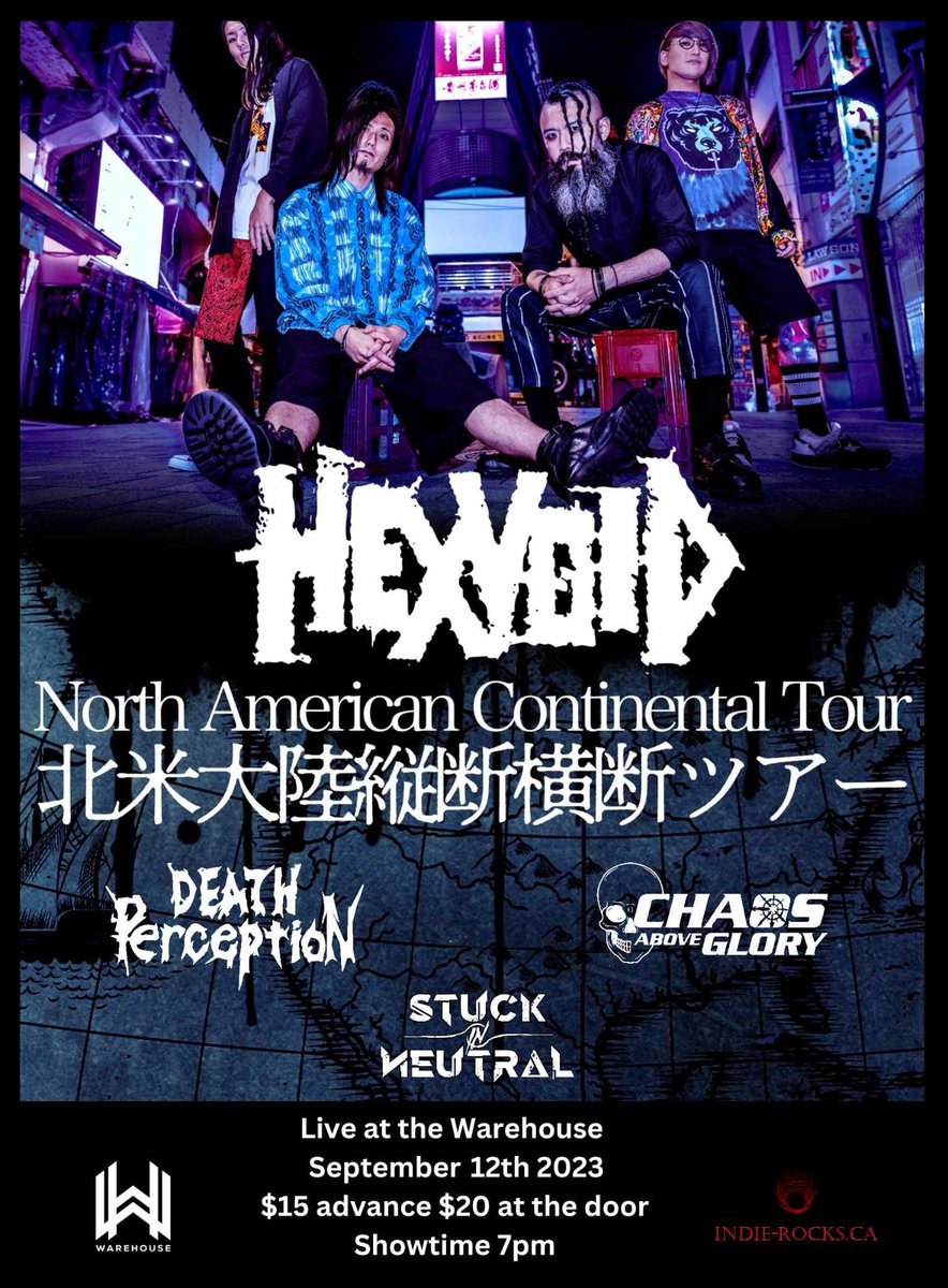 ARROW_JAPAN's tweet photo. Tue 9/12/2023
「HEXVOID North American Continental Tour 2023」
SHOW 7PM/ADV$15/DOOR$20

ACT HEXVOID/DEATH PERCEPTION/CHAOS ABOVE GLORY/STUCK IN NEUTRAL

TICKET showclix
https://t.co/fcst5VLOj5

VENUE Warehouse
https://t.co/BeR07AFVup

INFO indie-rocks .ca
https://t.co/8Oieq9HQ1j https://t.co/GmL7yFhXeh