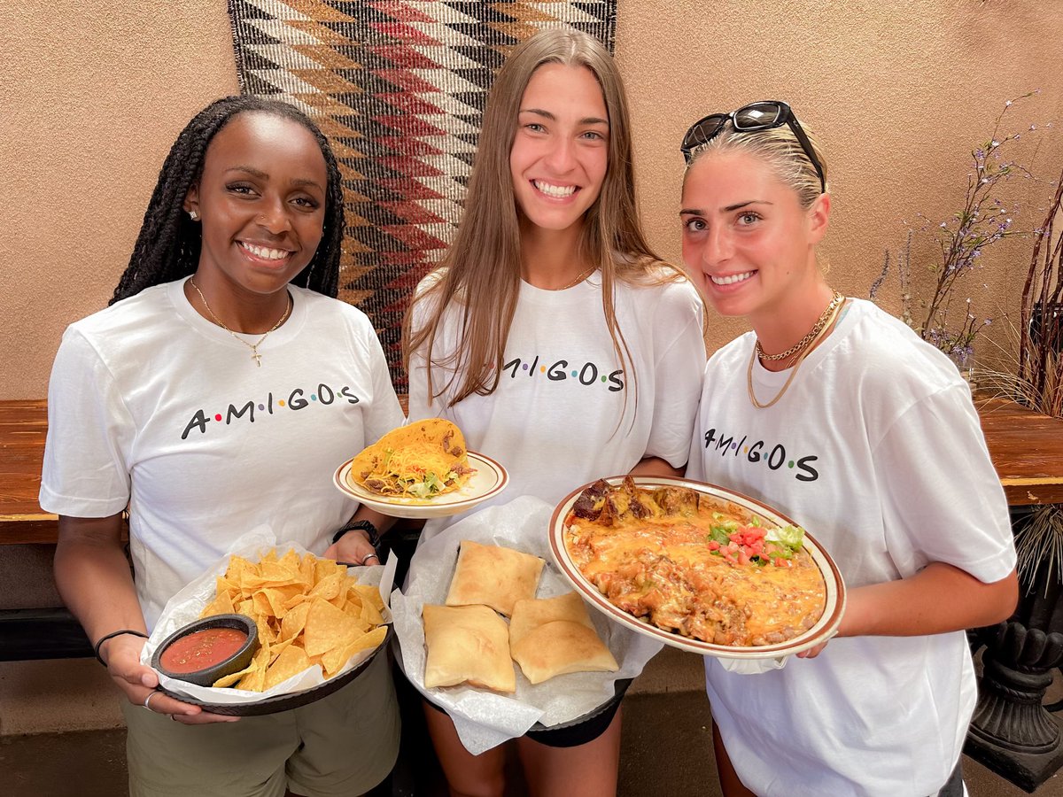 Meet our 'Amigos' combo plate, designed by the talented @UNMLoboWSoccer trio @zxriaaa_ @myahisais11 and @paigesatterlee5 Featuring a Brisket Taco, Green Chile Chicken Enchilada, and irresistible Carne Adovada, accompanied by frijoles and papitas #nil #amigos