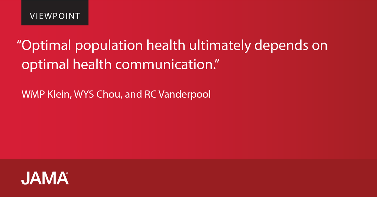 Viewpoint: how health communication science can be used to improve response to health challenges by providing credible health information to the public. ja.ma/3Z9QX2z