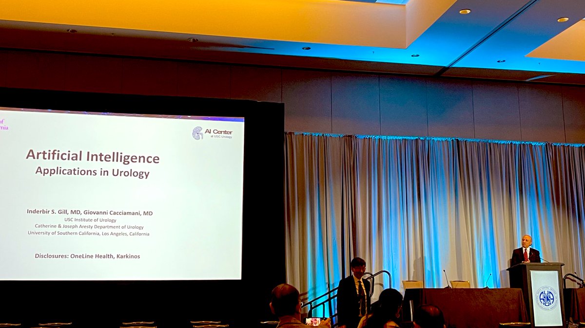 Cacciamani_MD's tweet photo. 🤖now live from @SCSAUAmeeting

Dr. Gill is currently discussing the newest #AI developments in Urology. 

Stay tuned for groundbreaking new projects by @USC_Urology @Urology_AI  #UROAI 

#SCSAUA23 @AmerUrological @DoctorSotelo @Cacciamani_MD @RandallsPlaque @ALDCAbreu @jmm869127 https://t.co/1DZx4EQjxp