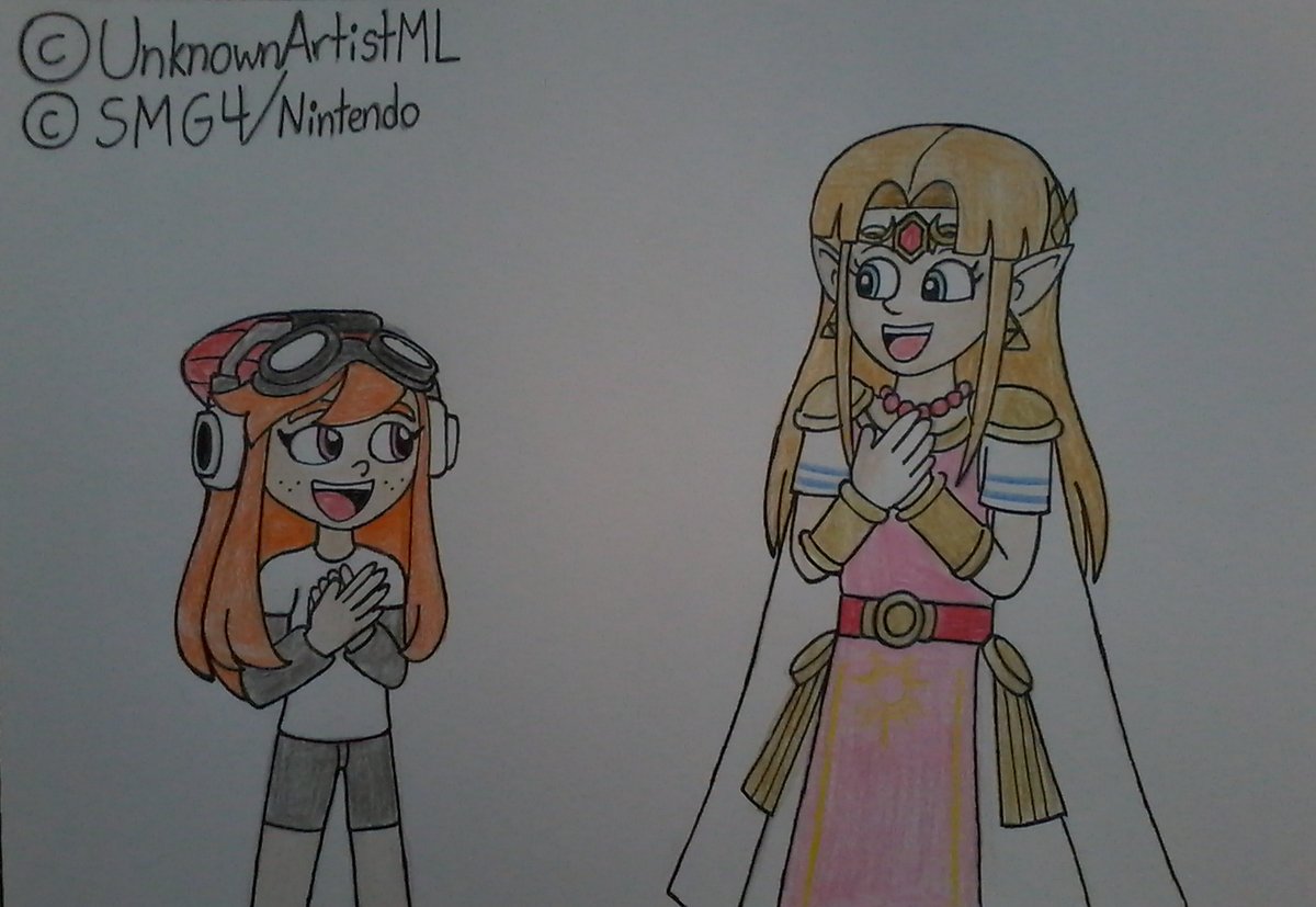 UnknownArtistML's tweet photo. What if...Meggy meets Princess Zelda.
These two adorable girls could get along well!
Redraw one of @8BitMeggy's GMOD/SFM Renders.
❤️&🔃 are appreciated!
#UnknownArtistML #TraditionalArt #SMG4 #Zelda #Nintendo #Fanart #smg4meggy #MeggySpletzer #PrincessZelda #ZeldaSSBU https://t.co/hIwZF2YWDX