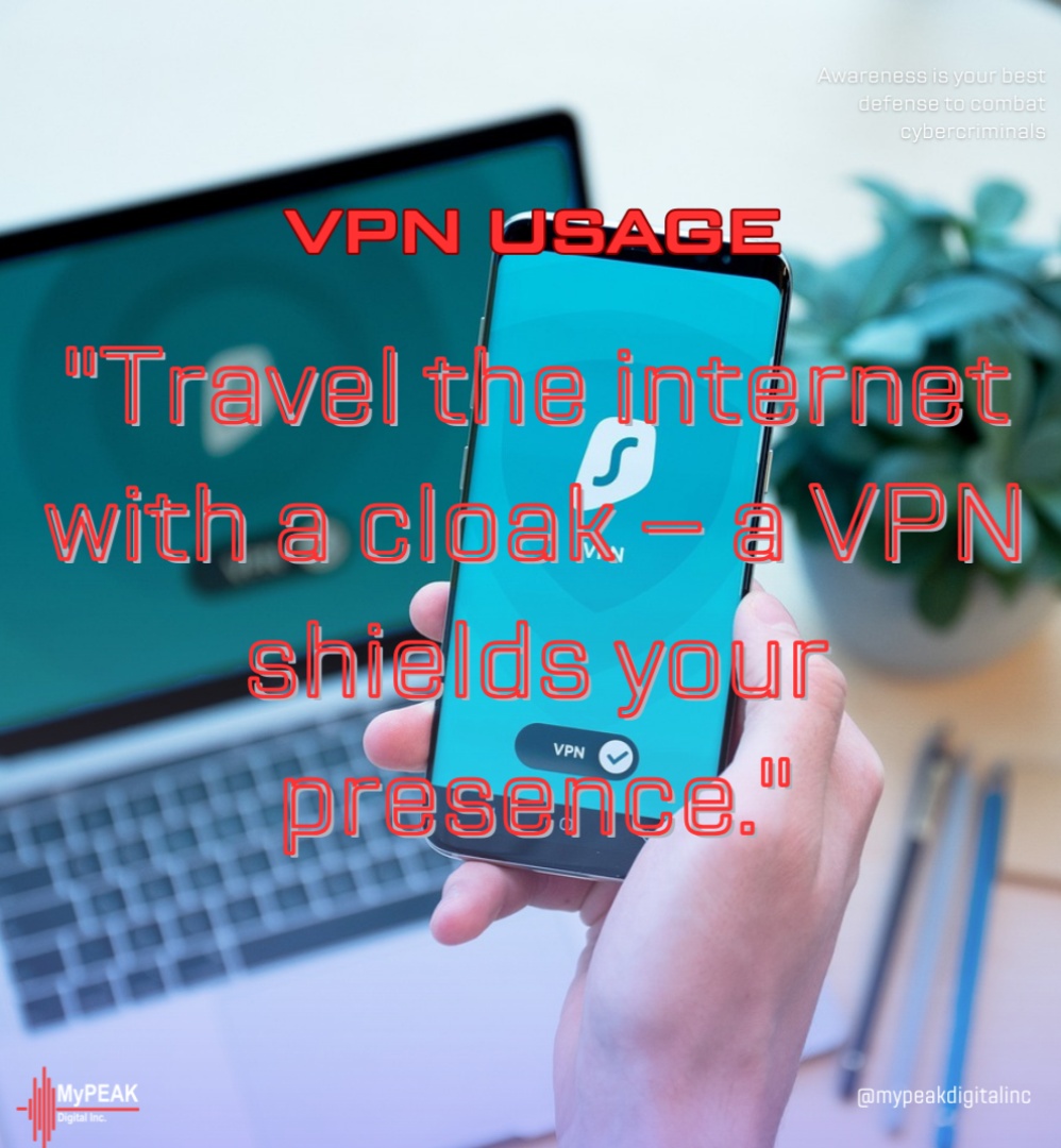 🌐 Secure your connection with a VPN! #VPNUsage tips:
-Use a reputable VPN service 🔒
-Encrypt your internet traffic 📡
-Bypass geo-restrictions 🌍
-Stay private, follow @mypeakdigitalinc for more insights!
#VPN #OnlinePrivacy