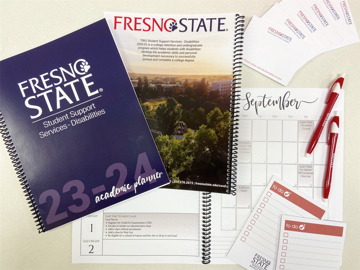 Hey TRIO SSS-D students ‼️📢 Need help staying organized in class? Academic calendars are a great way to keep track of important dates and deadlines!

Want a calendar, sticky notes, or a to-do list? Reach out to us! ❤️🐾 #triofam #FresnoState