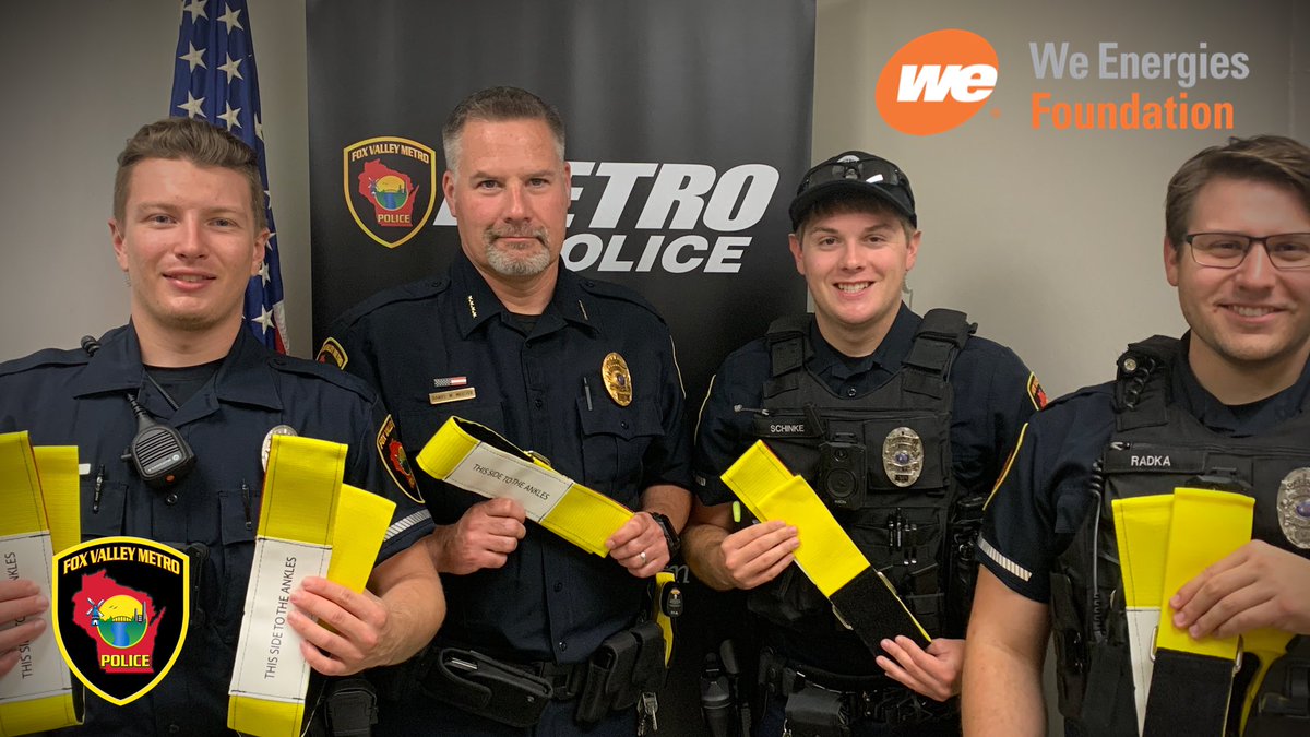 We would like to say THANK YOU to <a href="/we_energies/">We Energies</a> for their generosity and support of the FVMPD through their Rewarding Responders Grant for 2023!  

Through this grant we were awarded funds to purchase Safe Restraints for each of our officers to carry with them while on patrol!