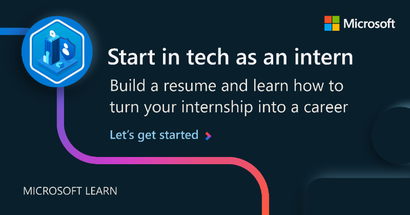 MSFTImagine's tweet photo. Wondering how to begin your #Tech career? An internship is a great place to start! 📋

Check out this @MicrosoftLearn path to learn how to craft your resume and gain skills that will turn your internship into a full-time position: https://t.co/htz2v9nBAT.