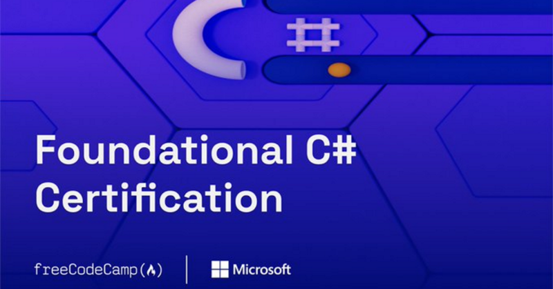 MSFTImagine's tweet photo. This just in — #Microsoft and @freeCodeCamp are teaming up to help you achieve C# expert status! 🙌

Learn C# fundamentals through hands-on exercises, as well as practical skills and knowledge needed to build apps confidently. Get started: https://t.co/gIzaO1Ll4Z.