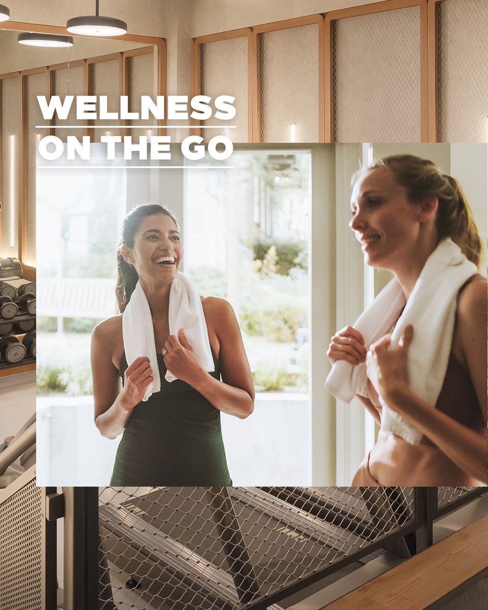 When you can't stop the hustle, it matters where you stay. Weights, treadmil, or yoga? #workoutwithhilton #stayfit