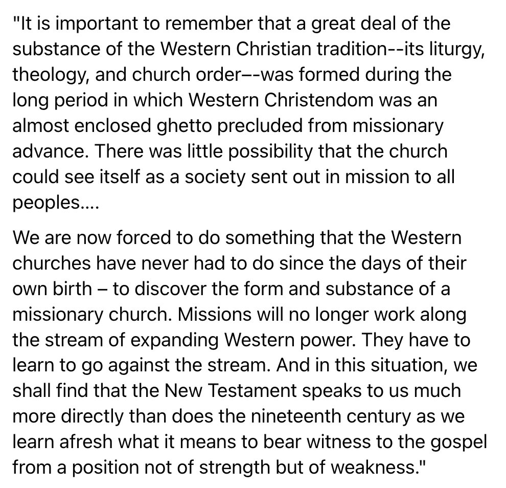 bradleybrisco's tweet photo. THIS! Over and over and over again from #LesslieNewbigin. This is why we can't live in the past when it comes to thinking about the nature/essence of the church.  #church #mission #churchplanting

This is taken from "The Open Secret: An Introduction to the Theology of Mission" https://t.co/8MadqvrAmQ