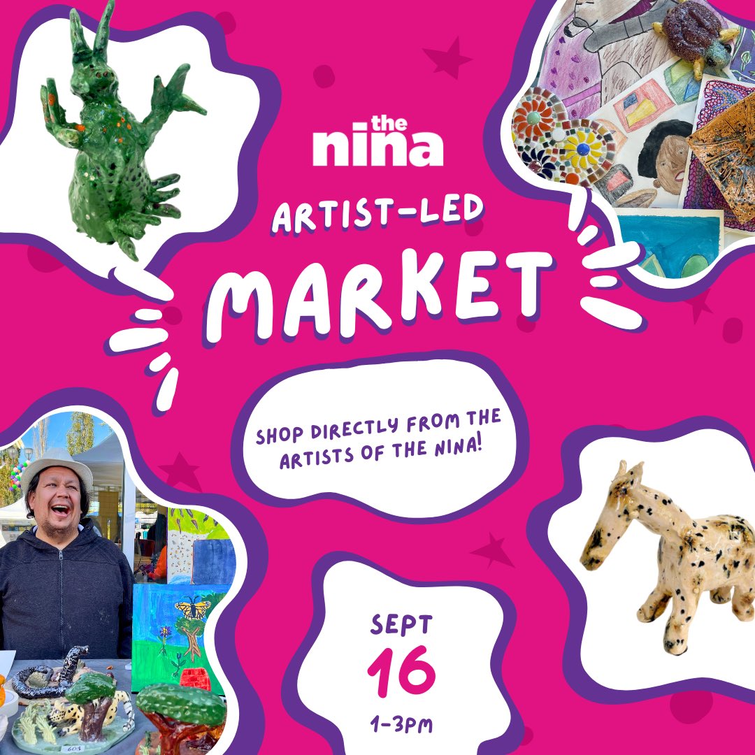 We are so excited for our Artist-Led Market on Saturday, Sept 16 from 1-3PM! This is your chance to buy original artwork and handmade items directly from Nina artists. The market is during <a href="/kaleidofestival/">Kaleido Family Arts Festival</a>, so there will be tons of free activities and performers to check out!