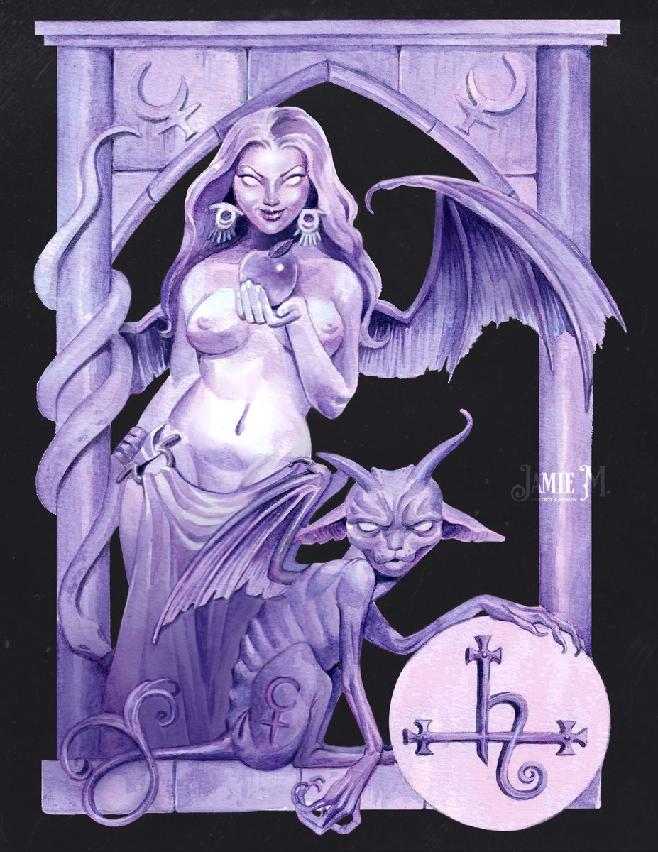 teddyraygun's tweet photo. Lilith, watercolor and gouache https://t.co/4YoZQIzlUy
