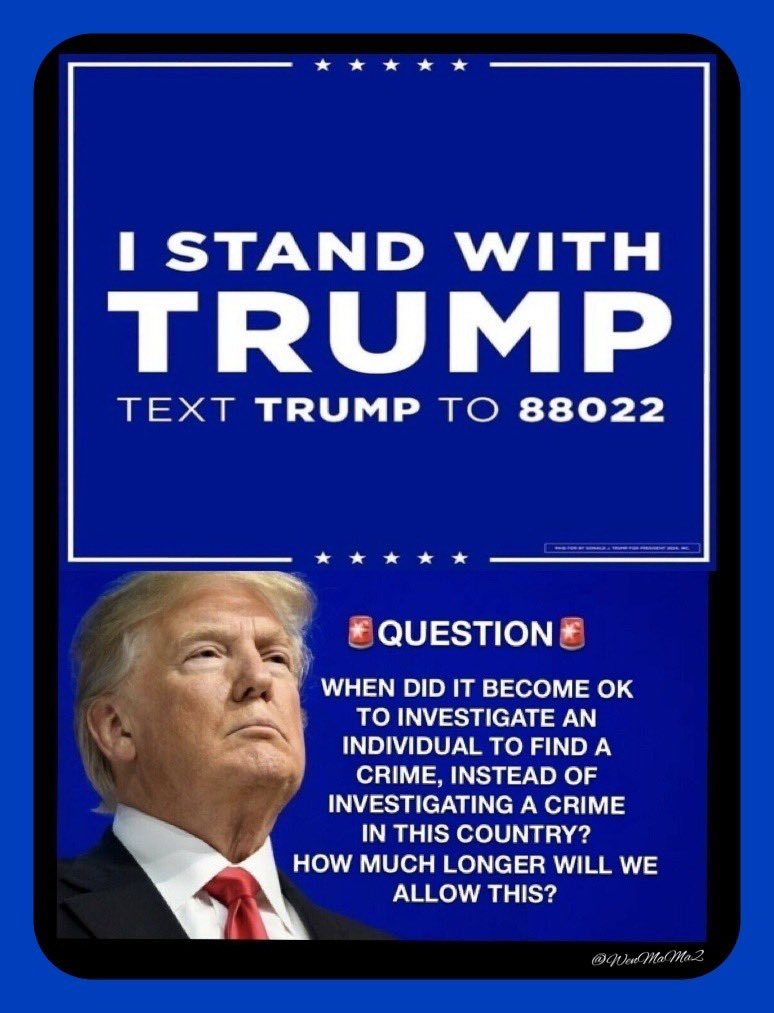 WenMaMa2's tweet photo. .🚨#T4MAGAt #A09073🚨
MustReadThisViralPost🎥⤵️ #reDJT
🔥🔥🔥🔥🔥🔥🔥🔥🔥🔥
🔥🔥🔥 MAGA mug-shot momentum
🔥🔥🔥🔥🔥🔥🔥🔥🔥🔥
RT/X @DonaldJTrumpJr
@kimguilfoyle @realDonaldTrump
https://t.co/8Kc5O98naJ
✅Note2myself: #TRUMP #MAGA
#MAGAPATRIOTS @TeamTrump
#TRUMP2024ToSaveAmerica
➡️@DanScavino @TrumpWarRoom @JasonMillerinDC @realLizUSA @GenFlynn @RepMTG @KariLake @TheLastRefuge2 @Jim_Jordan @catturd2 @RepJamesComer @SenTedCruz @SenJohnKennedy
@SpeakerMcCarthy