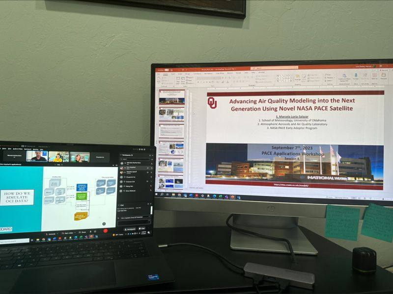 Today was a great day for work. I had the opportunity and privilege to be invited to talk at the 2023 NASA PACE Mission Workshop about our research at OU SoM  and how we can improve the quality of life of many people in Oklahoma using the novel PACE satellite.