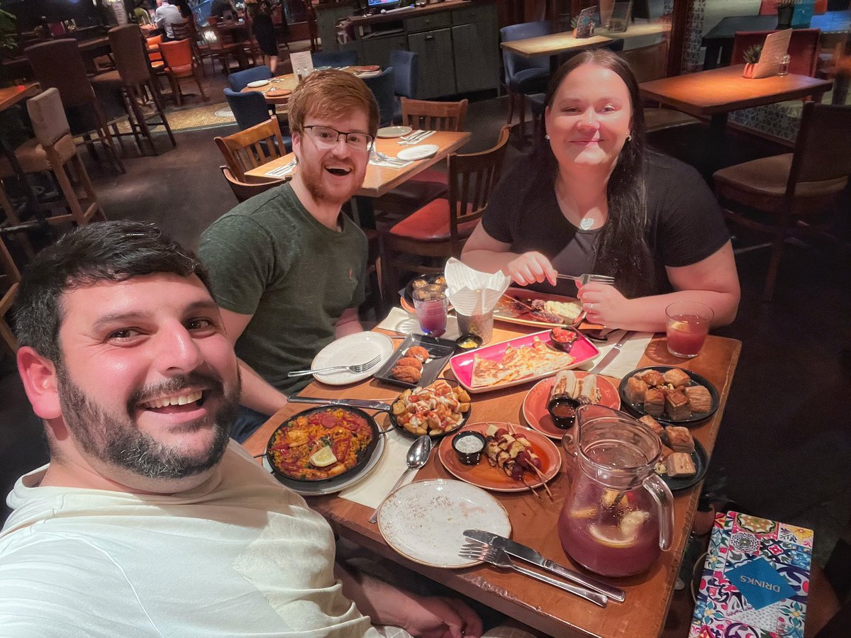 Adam Hawker (@adamhawker6) on Twitter photo What do you get when 2 Microbiologists and a Chemist walk in for a tapas?
A feast and copious amounts of sangria!
A fantastic catch up before we welcome in the new cohort of STPs tomorrow #STP #Microbiology #Goodtimes 🍹
<a href="/sianjosse/">Sian Josse</a> What do you get when 2 Microbiologists and a Chemist walk in for a tapas?
A feast and copious amounts of sangria!
A fantastic catch up before we welcome in the new cohort of STPs tomorrow #STP #Microbiology #Goodtimes 🍹
<a href="/sianjosse/">Sian Josse</a>