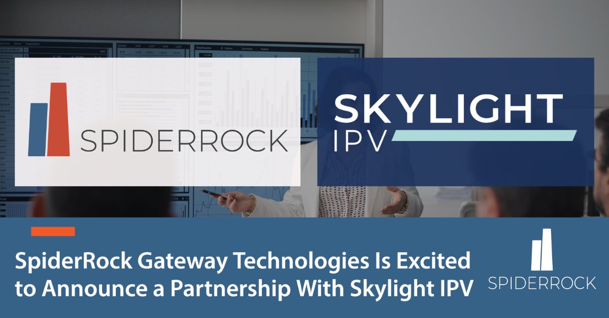 SpiderRock Gateway Technologies is partnering with Skylight IPV. This partnership will allow Skylight IPV to utilize SpiderRock’s expansive historical options data to broaden and deepen their coverage. Click the link below for more information rb.gy/npwa9