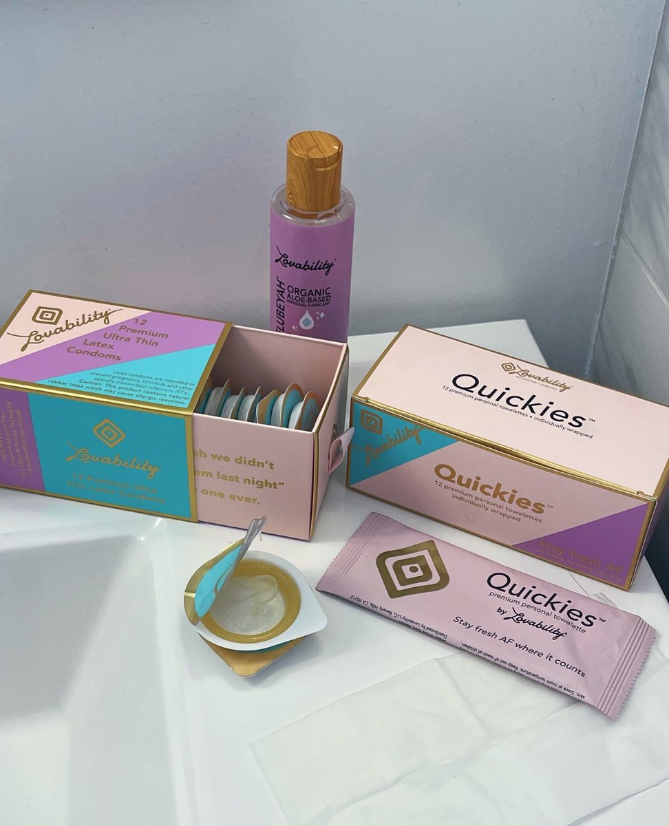 LovabilityInc's tweet photo. Our S*x Essentials Pack features our HALLELUBEYAH Organic Aloe Lube, Quickies premium personal towelettes, and ultra-thin vegan latex Buttercup Condoms (12 count) 💗✨ Save $8 when you bundle all 3 of our top sellers!⁠
⁠
🔗 https://t.co/62vMsawfUB
⁠ https://t.co/u0XR7VW4Jm
