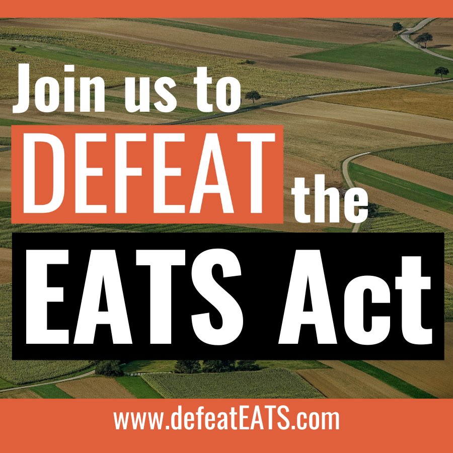 Take action to defeat the #EatsAct! The EATS Act would eliminate critical animal protections across the country, forcing animals back into cages & further entrenching cruel factory farming. 

✏️Sign the petition urging Congress to oppose EATS: defeateats.com/take-action/ #DefeatEATS