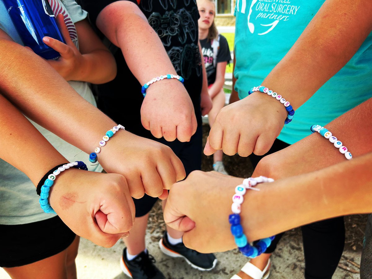 Music_MayBerry's tweet photo. The DES Choir had their first chorus rehearsal today &amp; had a blast. We sang, we played a game, we even made our own DES Chorus Friendship Bracelets! I’m looking forward to all the wonderful and beautiful music these kiddos are going to make this year! @dacusvilledolphins https://t.co/wVIoBILvYr