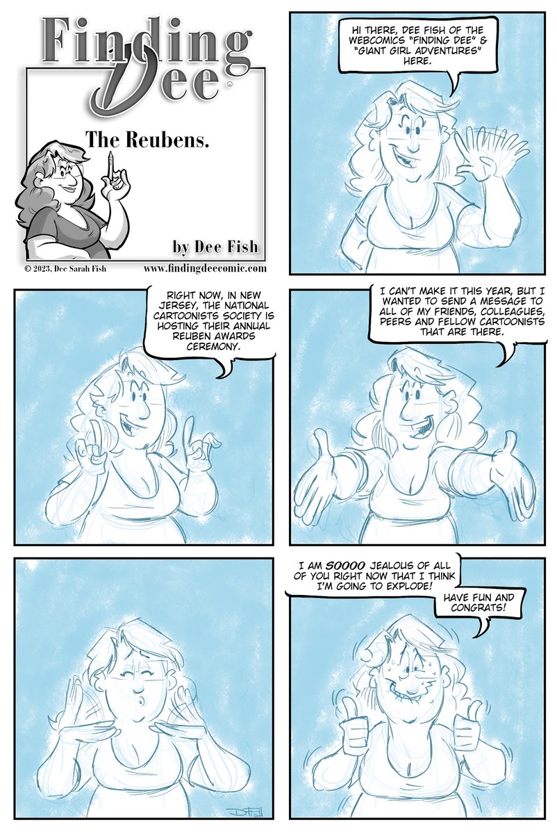 All kidding aside, I wanted to take a moment to congratulate all the Reuben Award nominees! And to all the cartoonists, my fellow <a href="/NatCartoonSoc/">National Cartoonists Society</a> members, and everyone there, have a great weekend! I hope to be able to make it next time! (Reposted because of a BIG ol' typo. lol)