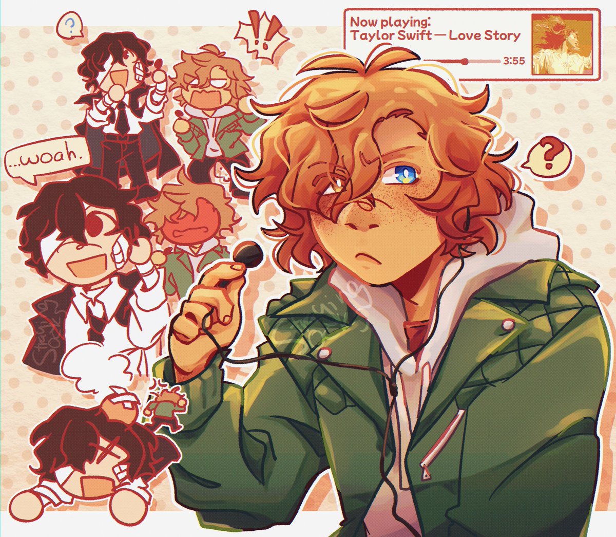 strayingsocks's tweet image. chuuya's my scruffy cat and i haven't drawn him in a while so here's soukoku being dumb
#BSD