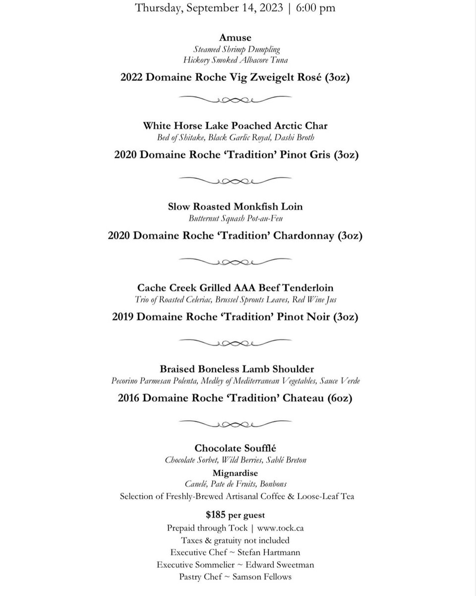 The Wine Syndicate (@winesyndicate) on Twitter photo Only one week until our winemakerâs dinner with <a href="/RocheWines/">Roche Wines</a> at Bacchus Restaurant in the Wedgwood Hotel! PĂ©nĂ©lope and Dylan Roche are stepping away from the hustle and bustle of harvest to team up with Michelin-star Chef Stefan Hartmann next Thursday September 14th âïž Only one week until our winemakerâs dinner with <a href="/RocheWines/">Roche Wines</a> at Bacchus Restaurant in the Wedgwood Hotel! PĂ©nĂ©lope and Dylan Roche are stepping away from the hustle and bustle of harvest to team up with Michelin-star Chef Stefan Hartmann next Thursday September 14th âïž