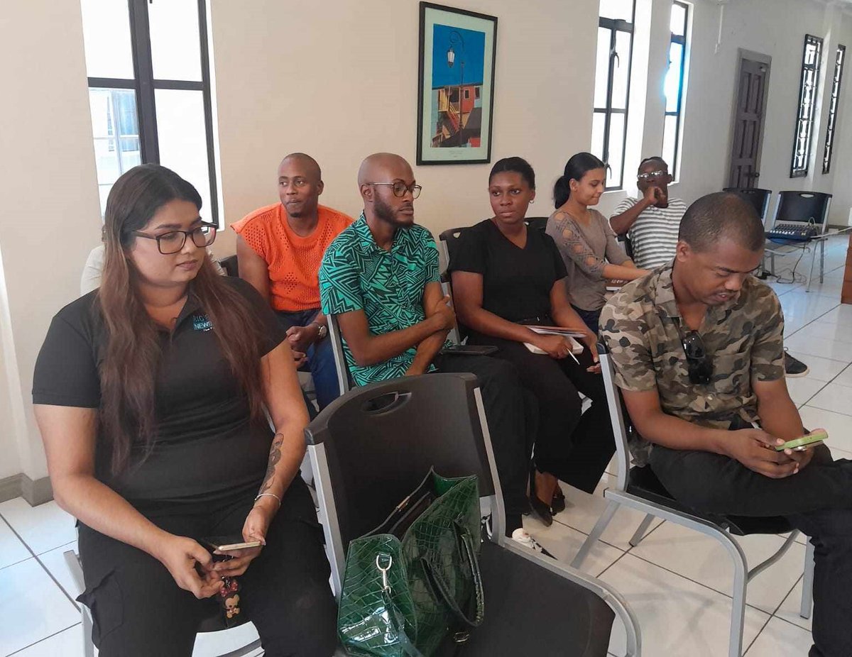 #TBT and/or #LatePost!? Special thanks to the journalists (some pictured) who gave up part of their weekend to participate in the campaign's media sensitization ahead of yesterday's launch! Thanks also to the Argentine Embassy in #Guyana for hosting us. #GuyanaTogether #IsAllAhWe