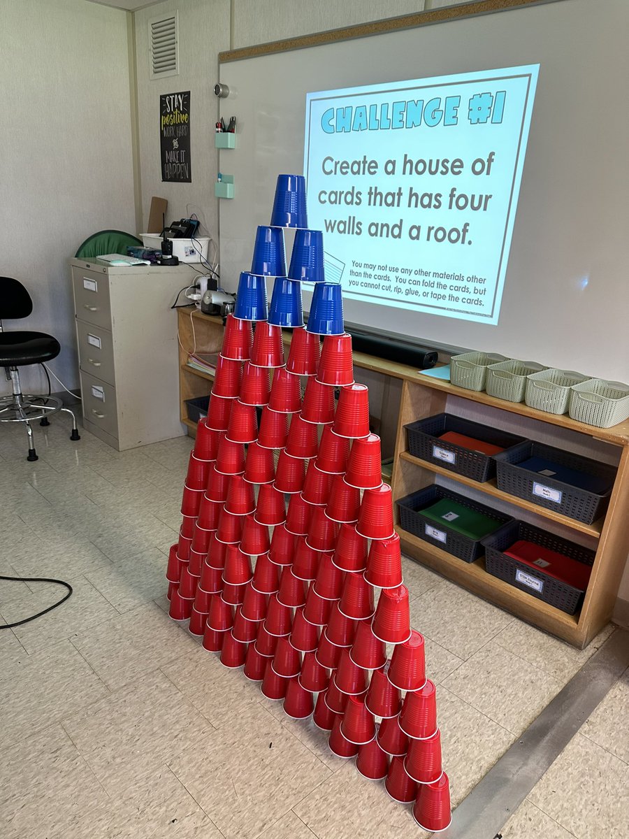 5-1 stacking challenges. Card, pencil and cup stacking. One group made their pencil stack look like DNA 🤩 <a href="/centralpshdsb/">Central P.S.</a> <a href="/HaltonDSB/">HDSB</a>