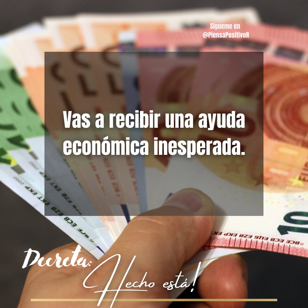 PiensaPositivoR's tweet photo. 🌟✨Vibro en Abundancia🌟✨

🙏💰Decreta: HECHO ESTÁ💰🙏

¿🌟Quieres aprender más sobre la mentalidad de la abundancia y el éxito? Envíame un mensaje directo para más información.🌟 https://t.co/TK3sTePxl5