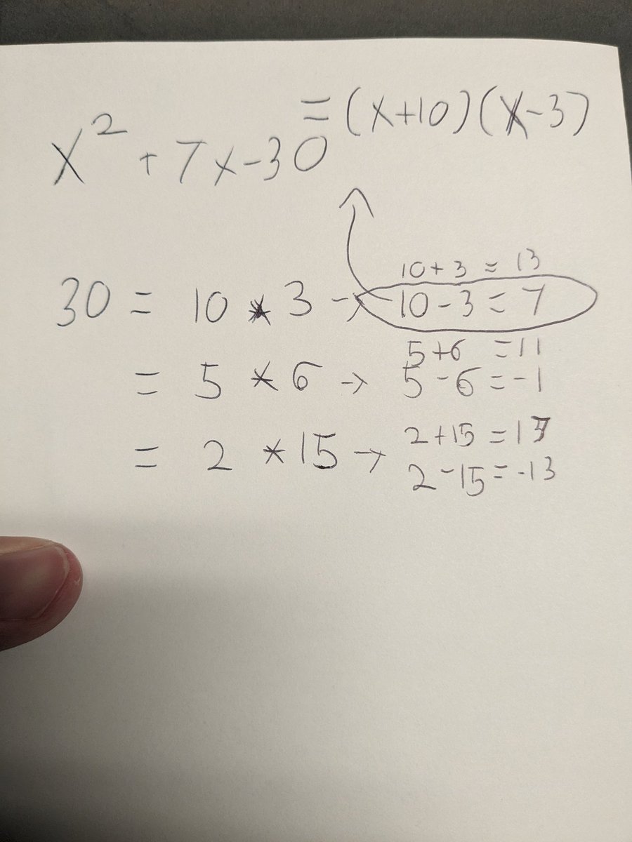 BunchaWords's tweet photo. Here's the solution to the factoring problem.
#KaiBack2Depression https://t.co/ayS0TyDSho