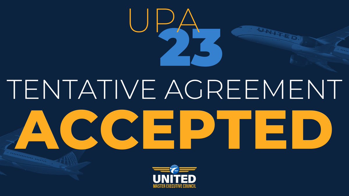 United MEC accepts Tentative Agreement. Voting opens tomorrow, Sept. 8 at 2 p.m. ET. More information at pulse.ly/6h3m5k4azh

#UnitedPilotFamily #UnitedPilots
<a href="/united/">United Airlines</a>  <a href="/ALPAPilots/">Air Line Pilots Association</a>